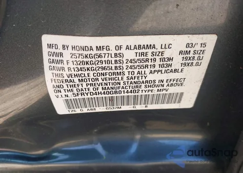 2016 Acura Mdx Technology Acurawatch Plus Packages/Technology Package z USA, uszkodzony, nr VIN 5FRYD4H40GB014402